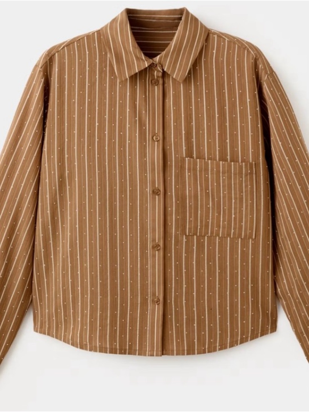 Mango Striped rhinestone Button-Up Shirt